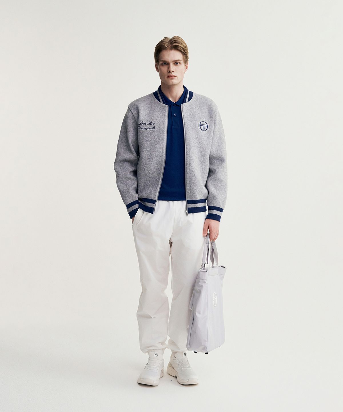 세르지오 타키니(SERGIO TACCHINI) M 프레피 바시티 가디건 (Melange Grey)