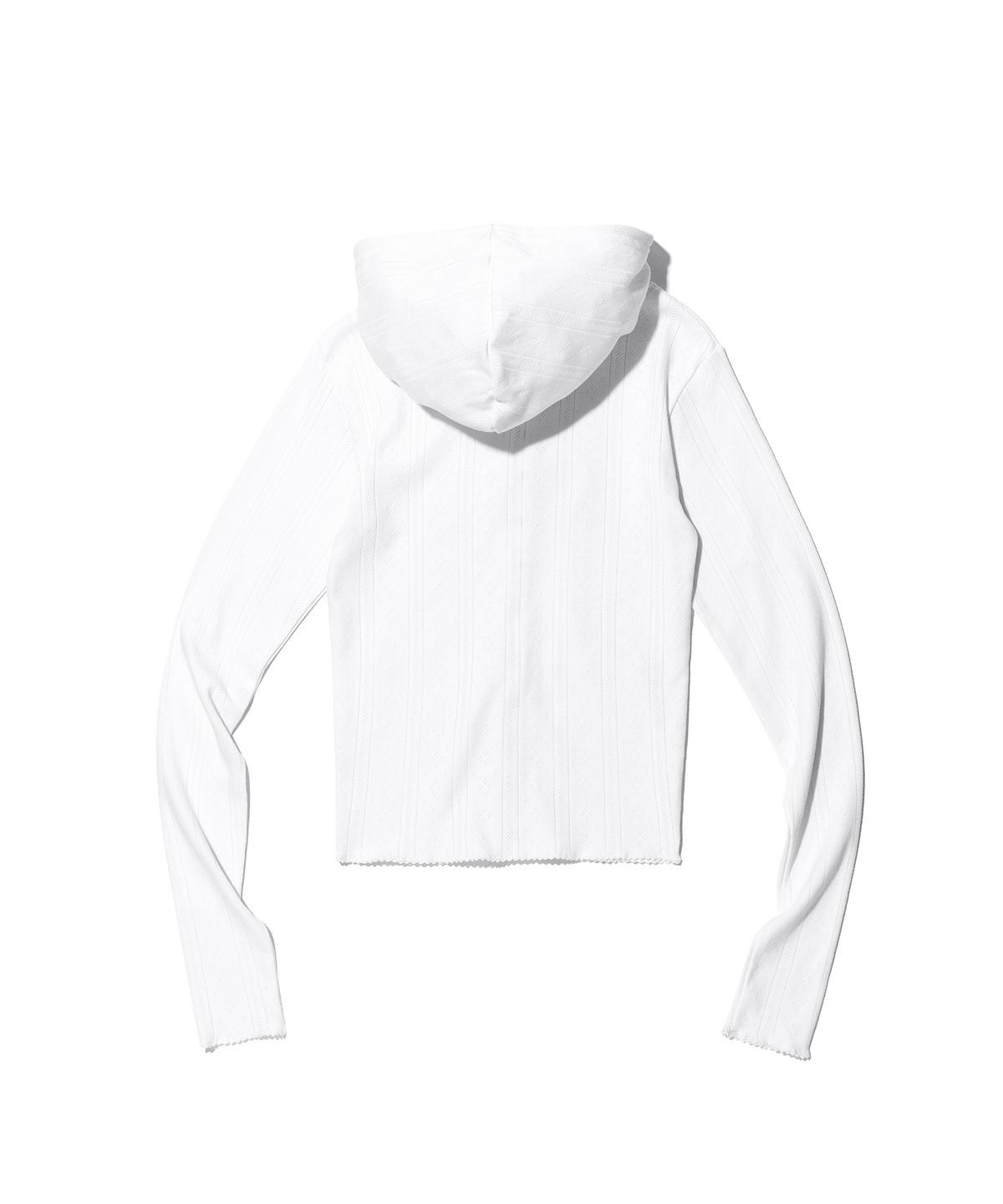 유희(YOUHEE) EYELET SNAP HOODIE WHITE