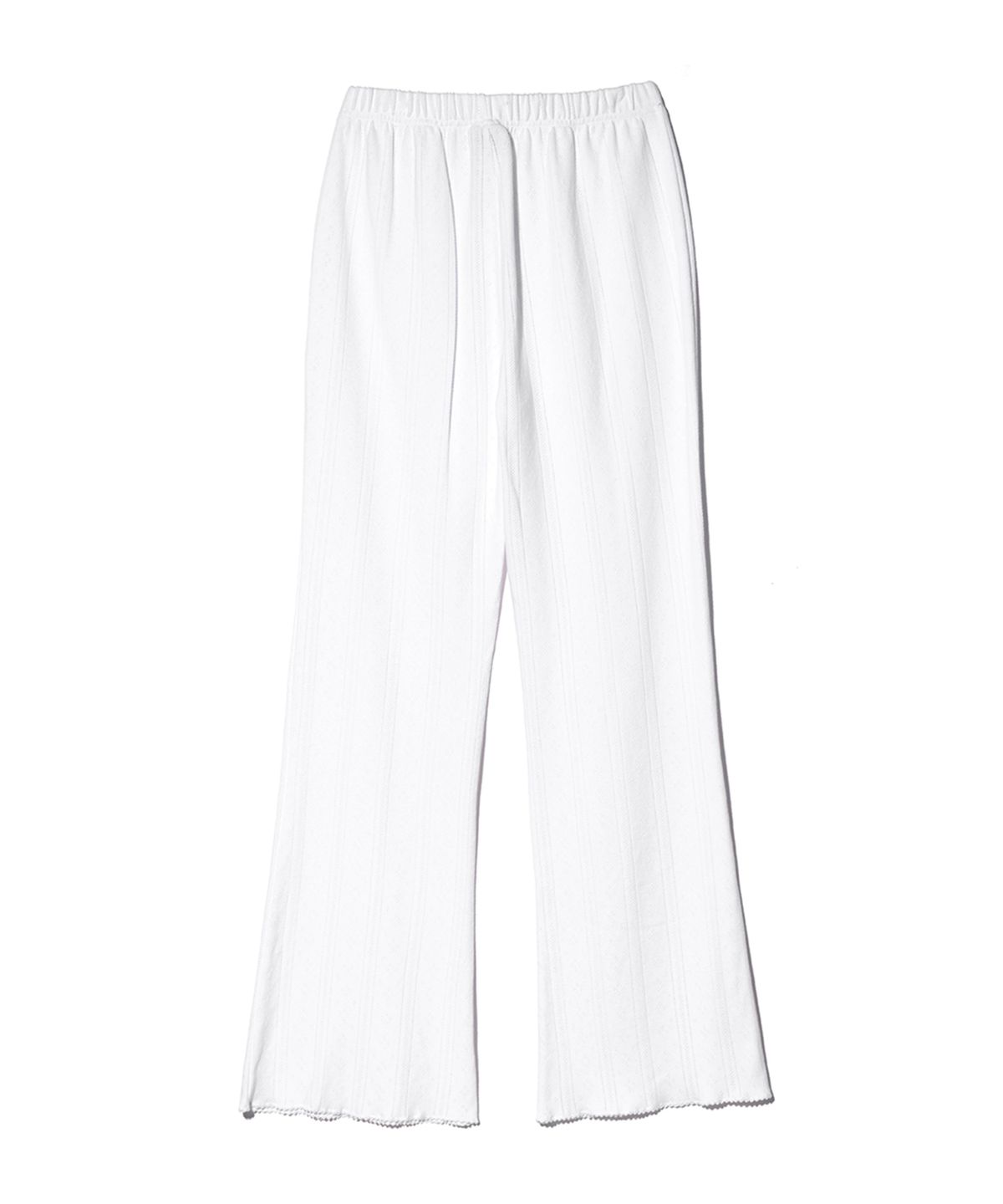 유희(YOUHEE) EYELET BOOTSCUT PANTS WHITE