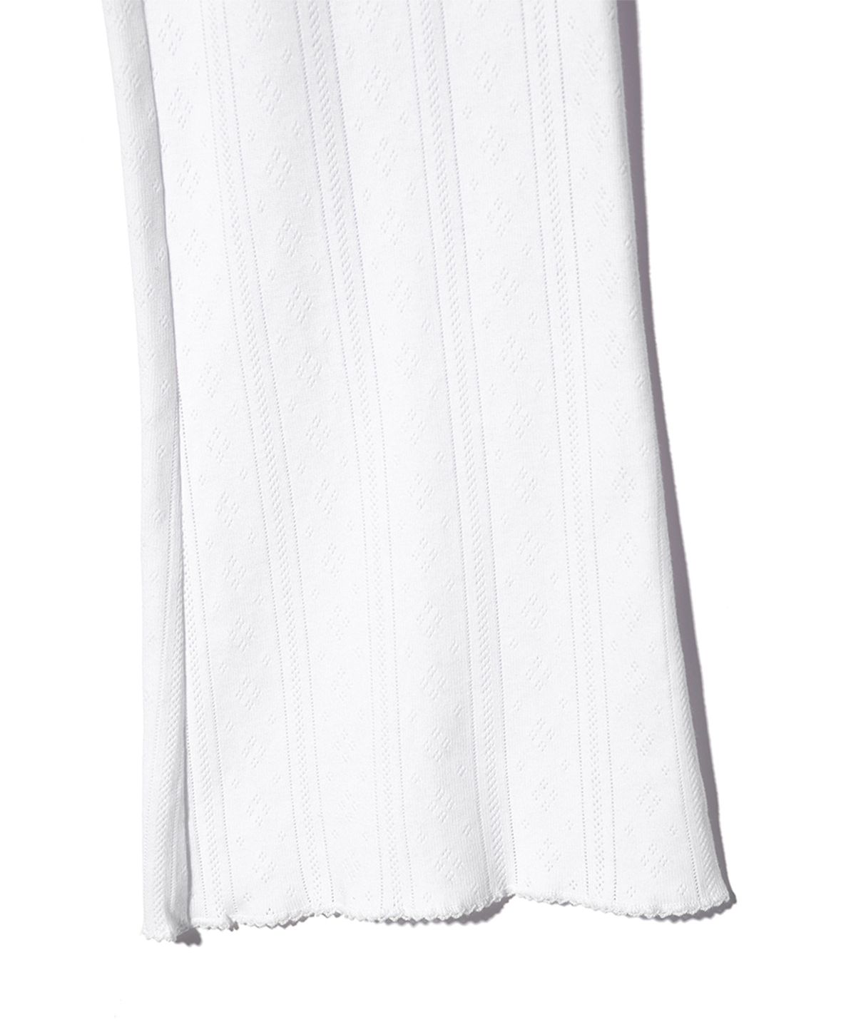 유희(YOUHEE) EYELET BOOTSCUT PANTS WHITE