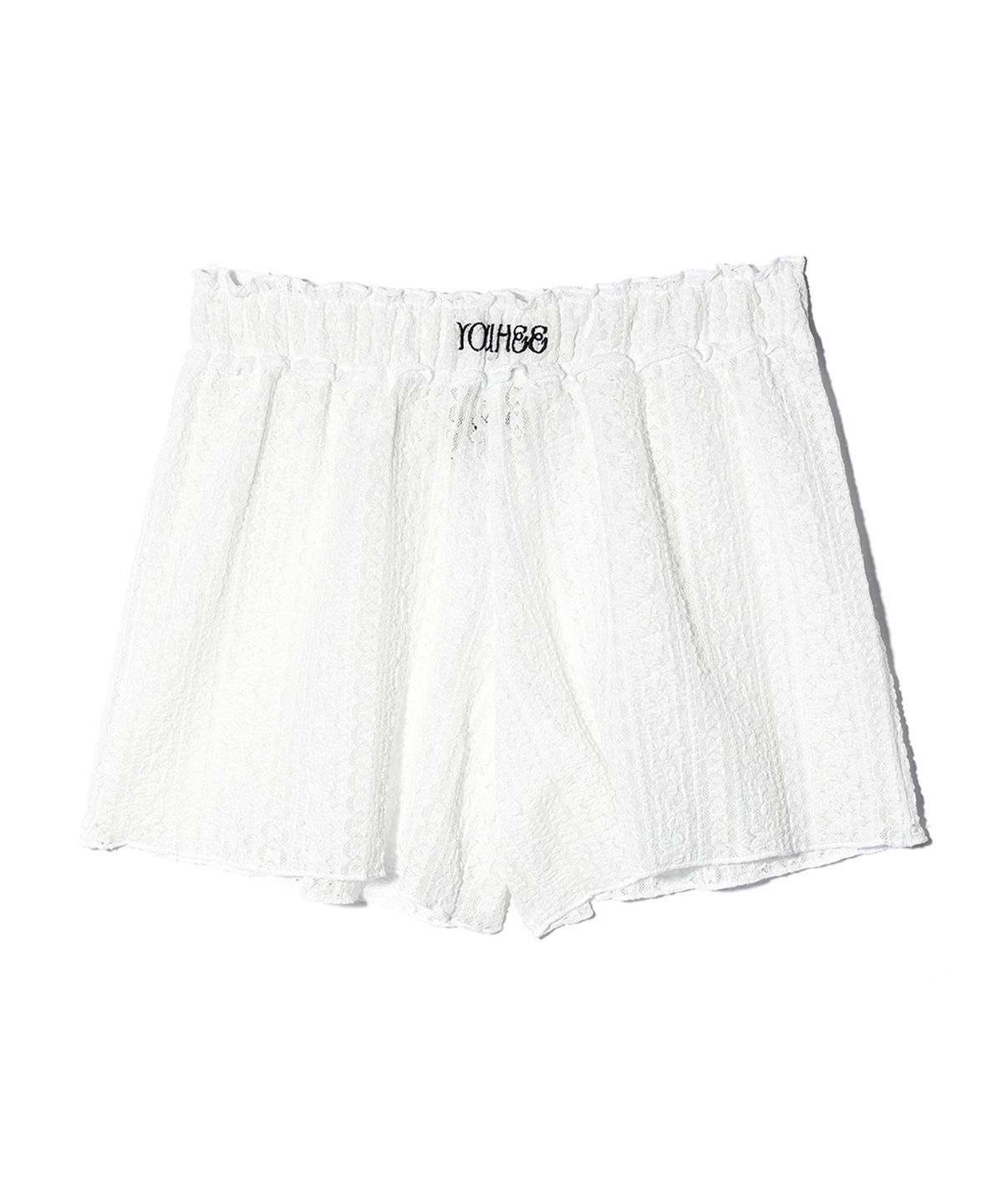 유희(YOUHEE) YOUHEE LACE LAYERD SHORTS WHITE