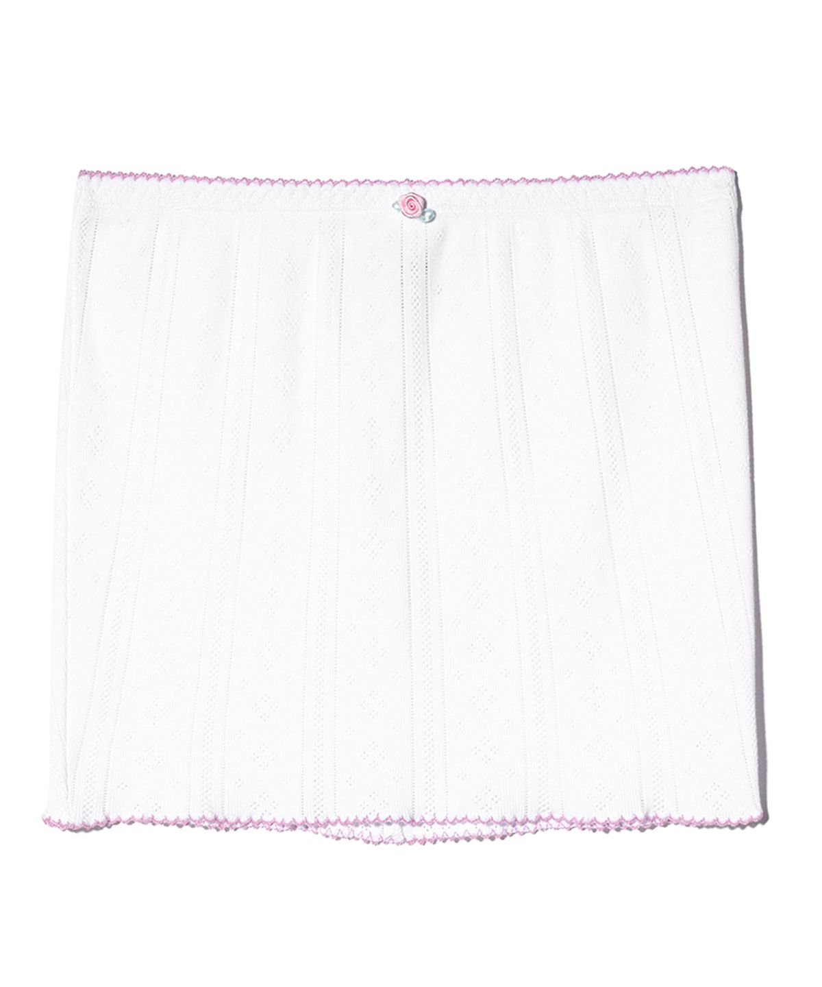 유희(YOUHEE) EYELET FLOWER TUBE TOP WHITE