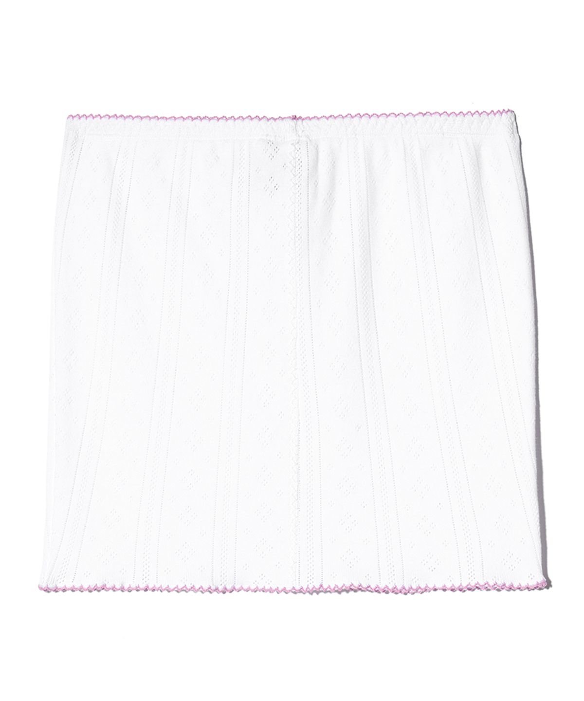 유희(YOUHEE) EYELET FLOWER TUBE TOP WHITE