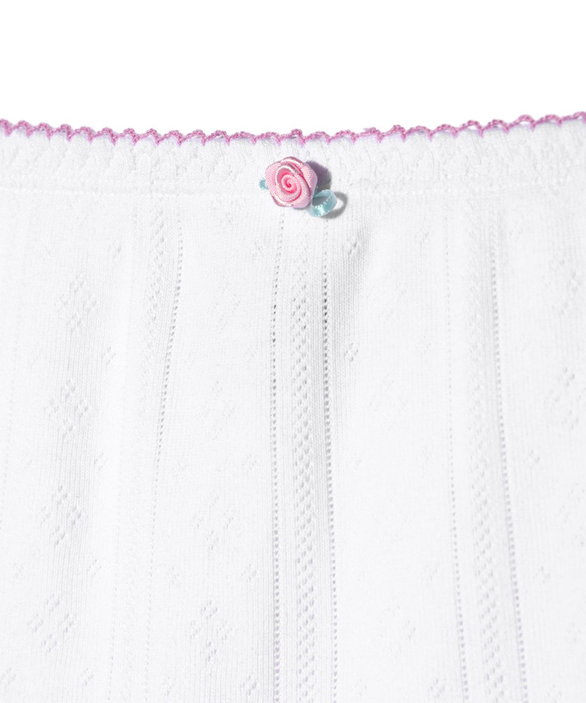 유희(YOUHEE) EYELET FLOWER TUBE TOP WHITE