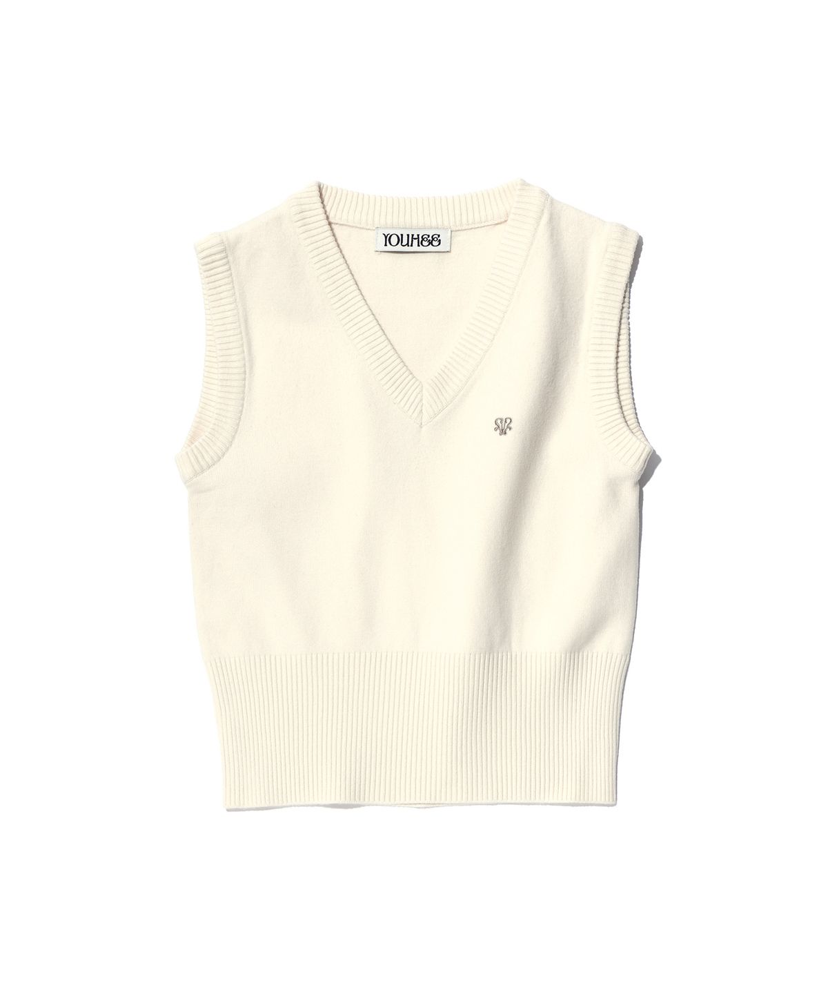 유희(YOUHEE) YOUHEE SYMBOL BASIC KNIT VEST IVORY