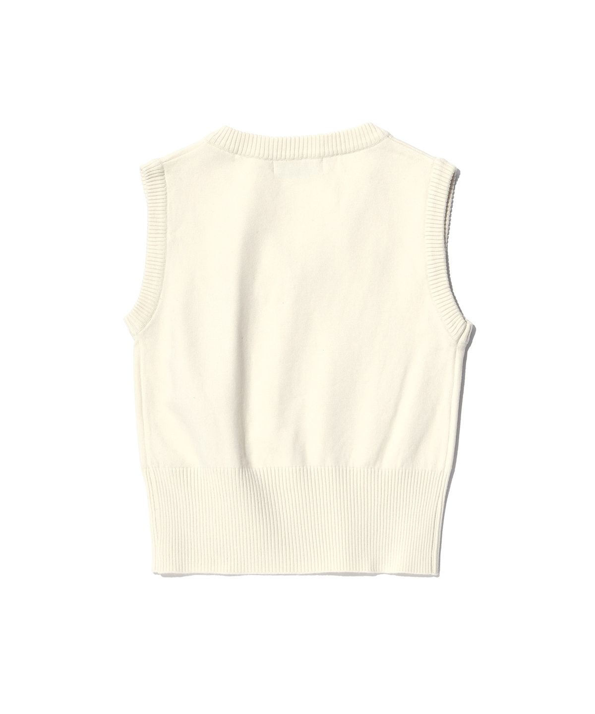 유희(YOUHEE) YOUHEE SYMBOL BASIC KNIT VEST IVORY