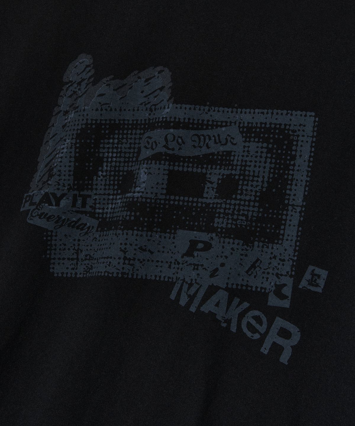 피스메이커(PIECE MAKER) VINTAGE TAPE TEE (BLACK)