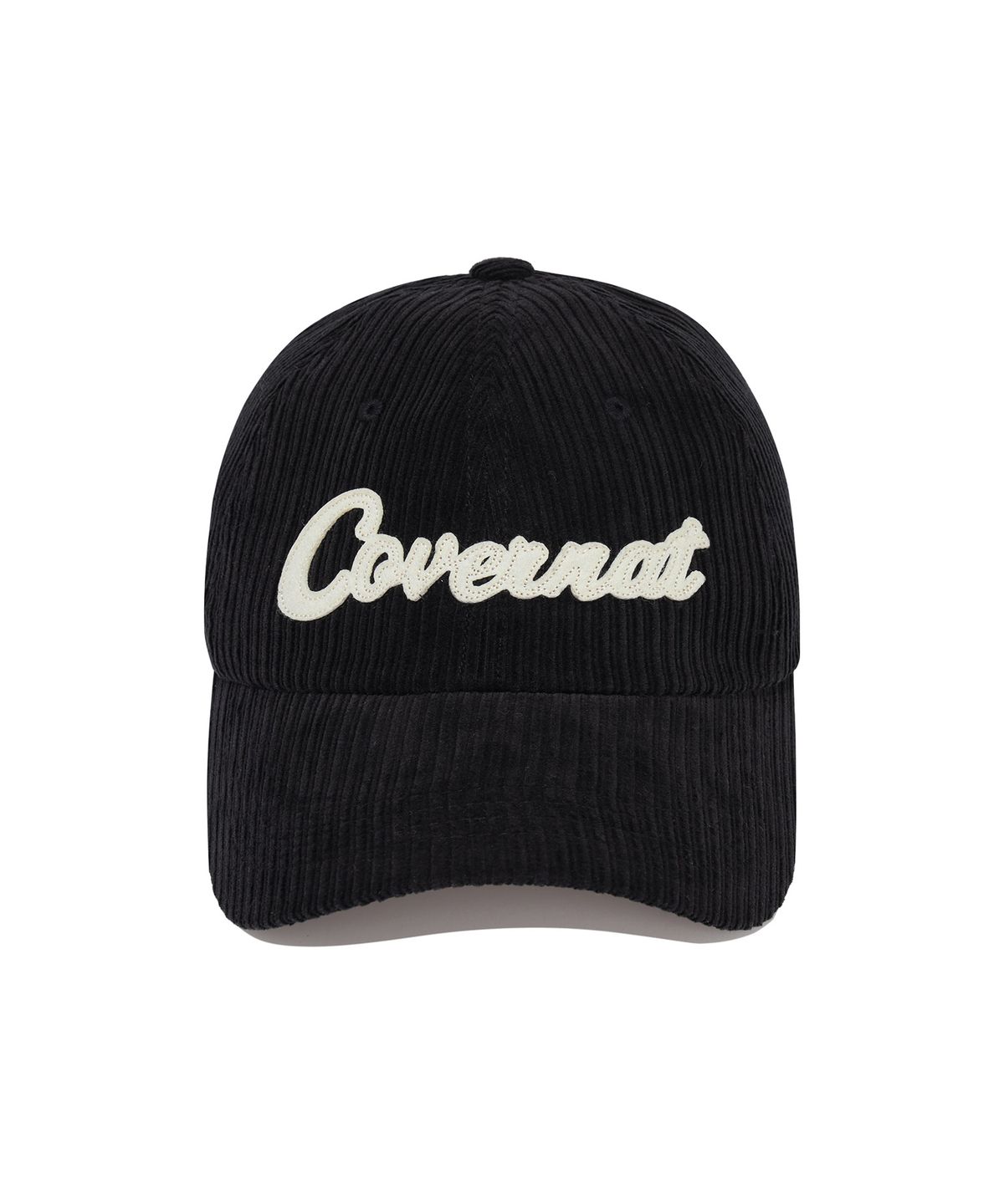 커버낫(COVERNAT) 어센틱 아플리케 코듀로이 볼캡 블랙