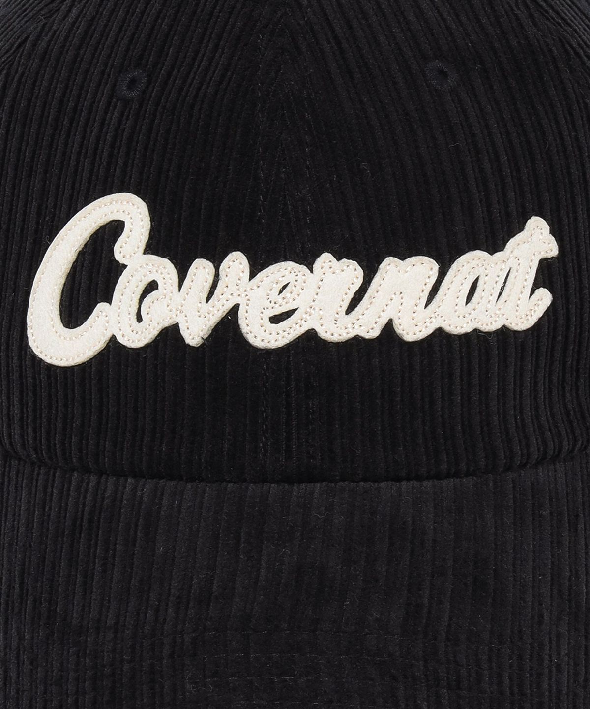 커버낫(COVERNAT) 어센틱 아플리케 코듀로이 볼캡 블랙