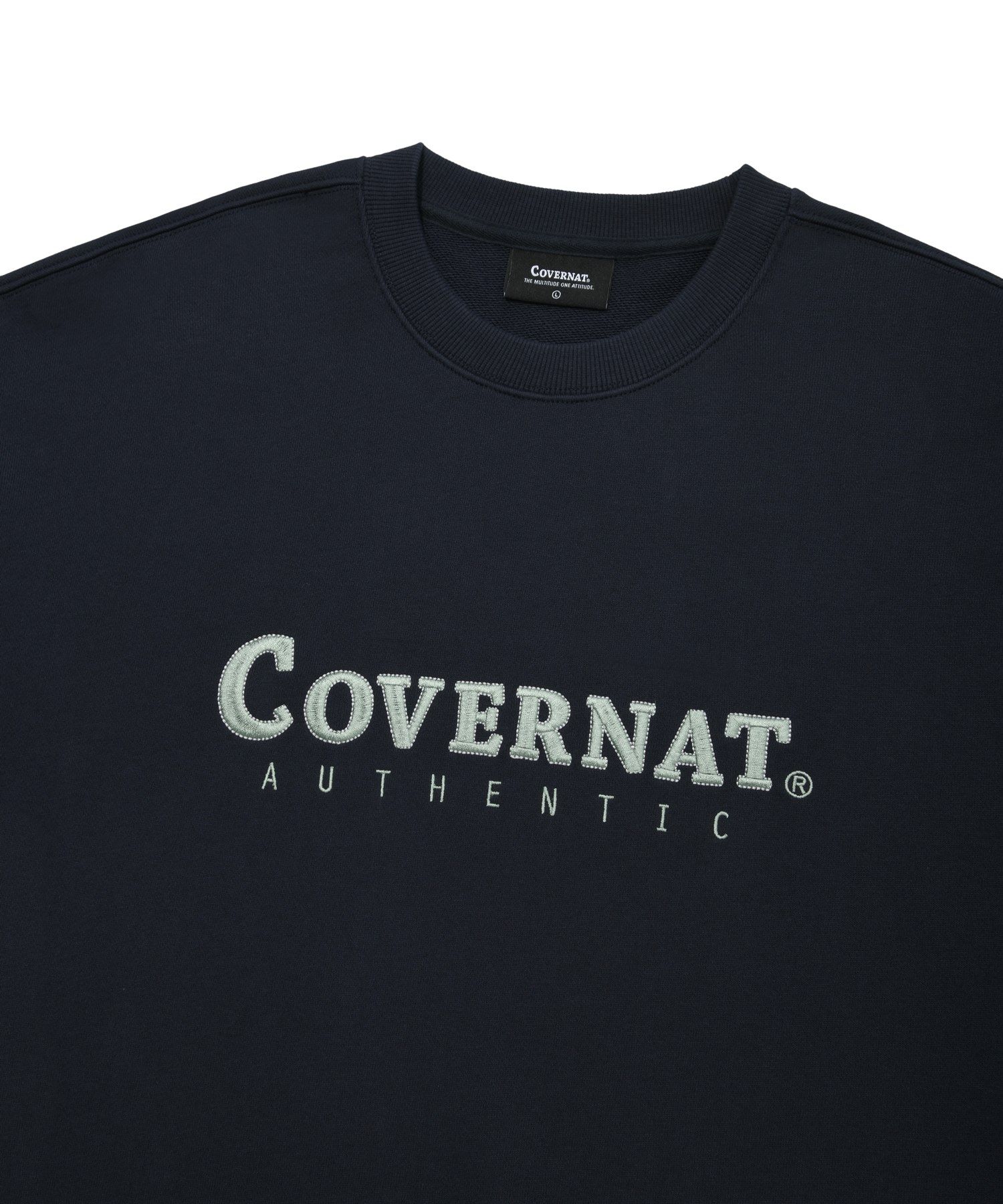 MUSINSA | COVERNAT Authentic Logo Sweatshirt Navy