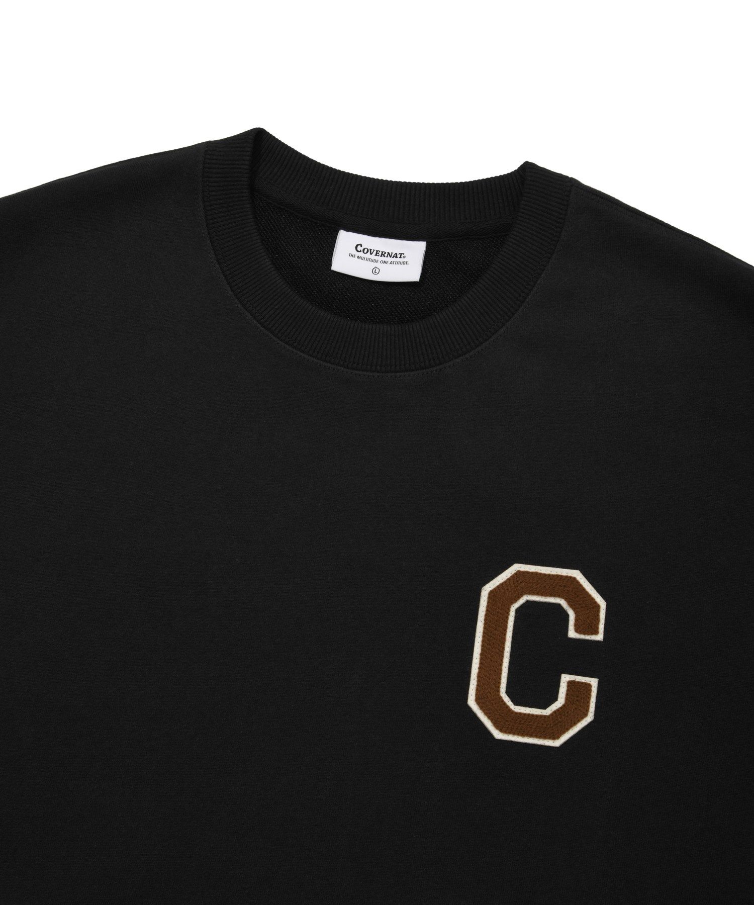 スウェット・トレーナー COVERNAT C Logo Man to Man Black MUSINSA | COVERNAT C logo fleece man to man black