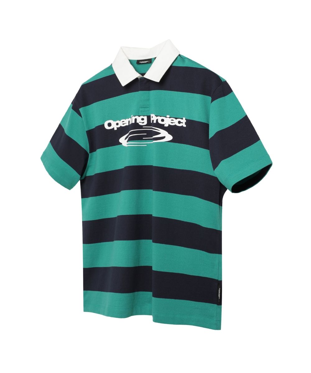 【Opening Project】 Identity Stripe Collar Half T Shirt MUSINSA公式 | OPENING PROJECT Identity Stripe Collar Half T
