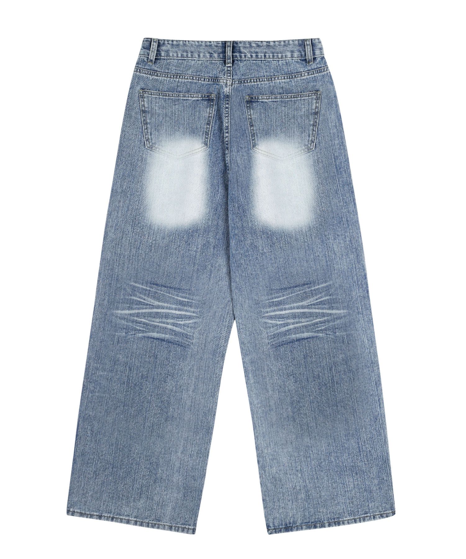 MUSINSA | TRILLION Rain Slub Front Washing Wide Denim Pants