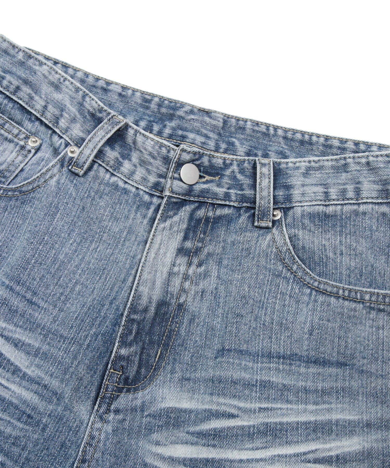 ★TRILLION★ Rain Slub Front Washed Wide Denim Pants BLEACH MUSINSA | TRILLION Rain Slub Front Washing Wide Denim Pants