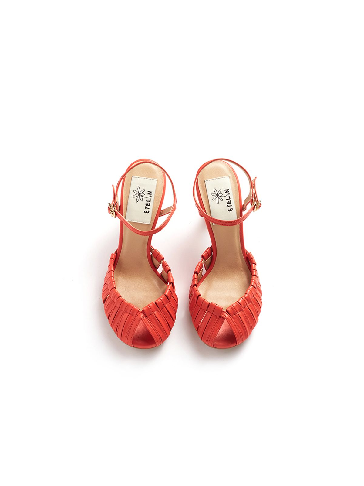 에뗄린(ETELIN) Sunny Multi Strap Sandals - Sunny Orange