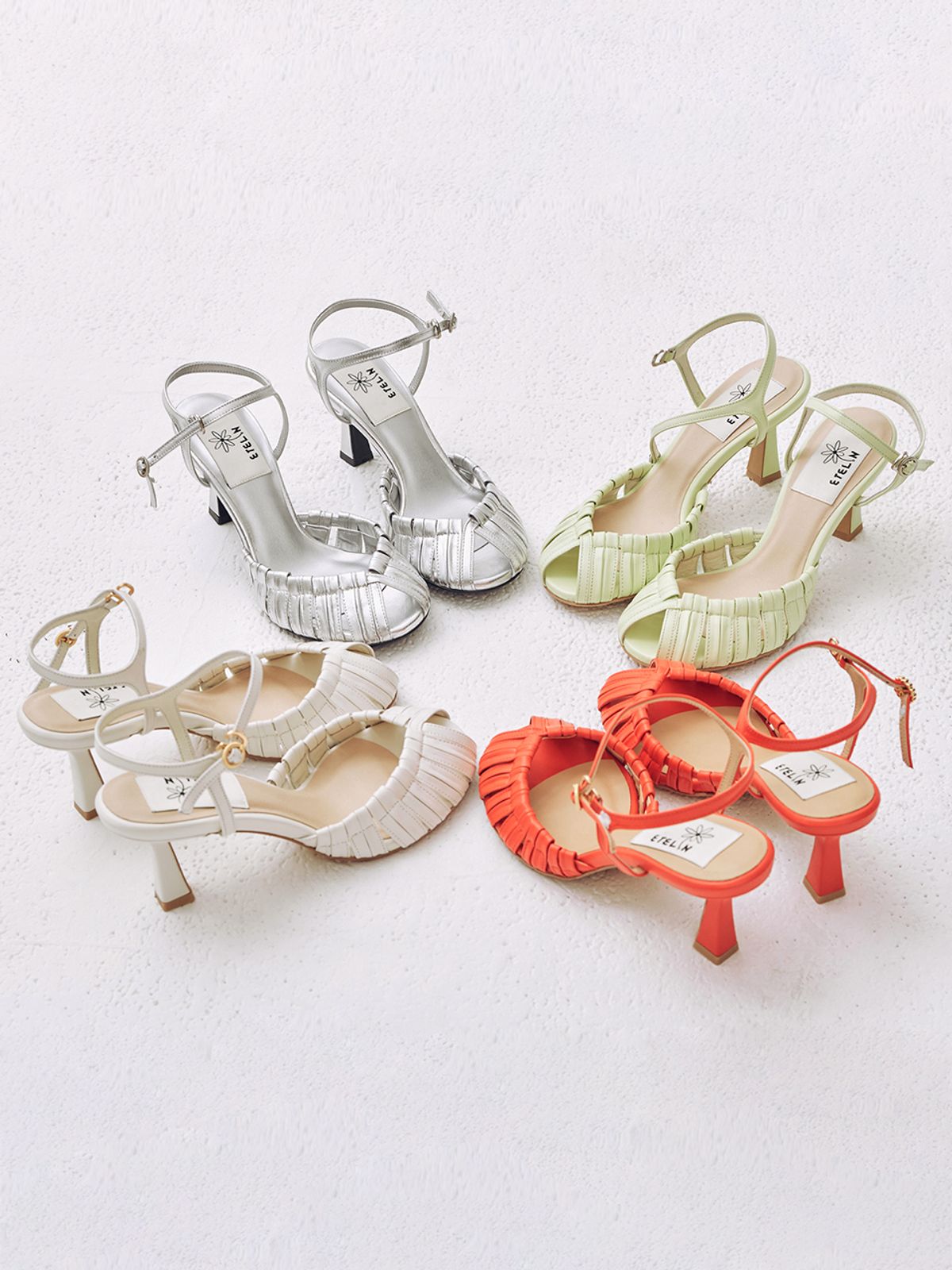에뗄린(ETELIN) Sunny Multi Strap Sandals - Silver