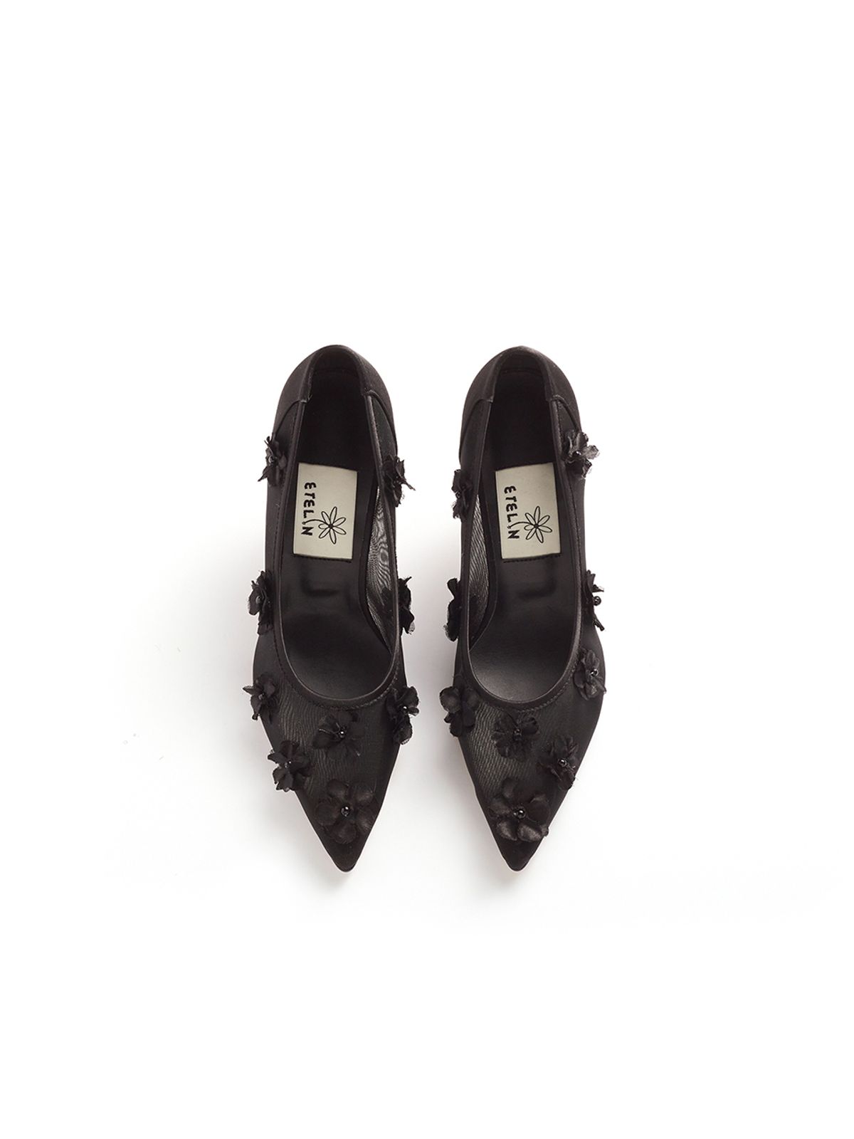 에뗄린(ETELIN) Jardin Flower Mesh Pumps - Mesh Black