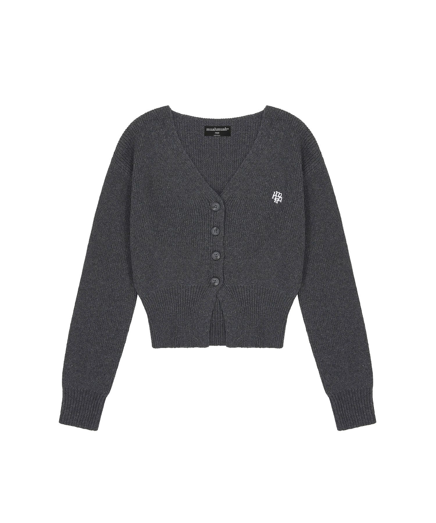 [muahmuah]STITCH WOOL KNIT CROP カーディガン★新作・24AW★ MUSINSA公式 | MUAHMUAH Stitched wool knit crop cardigan