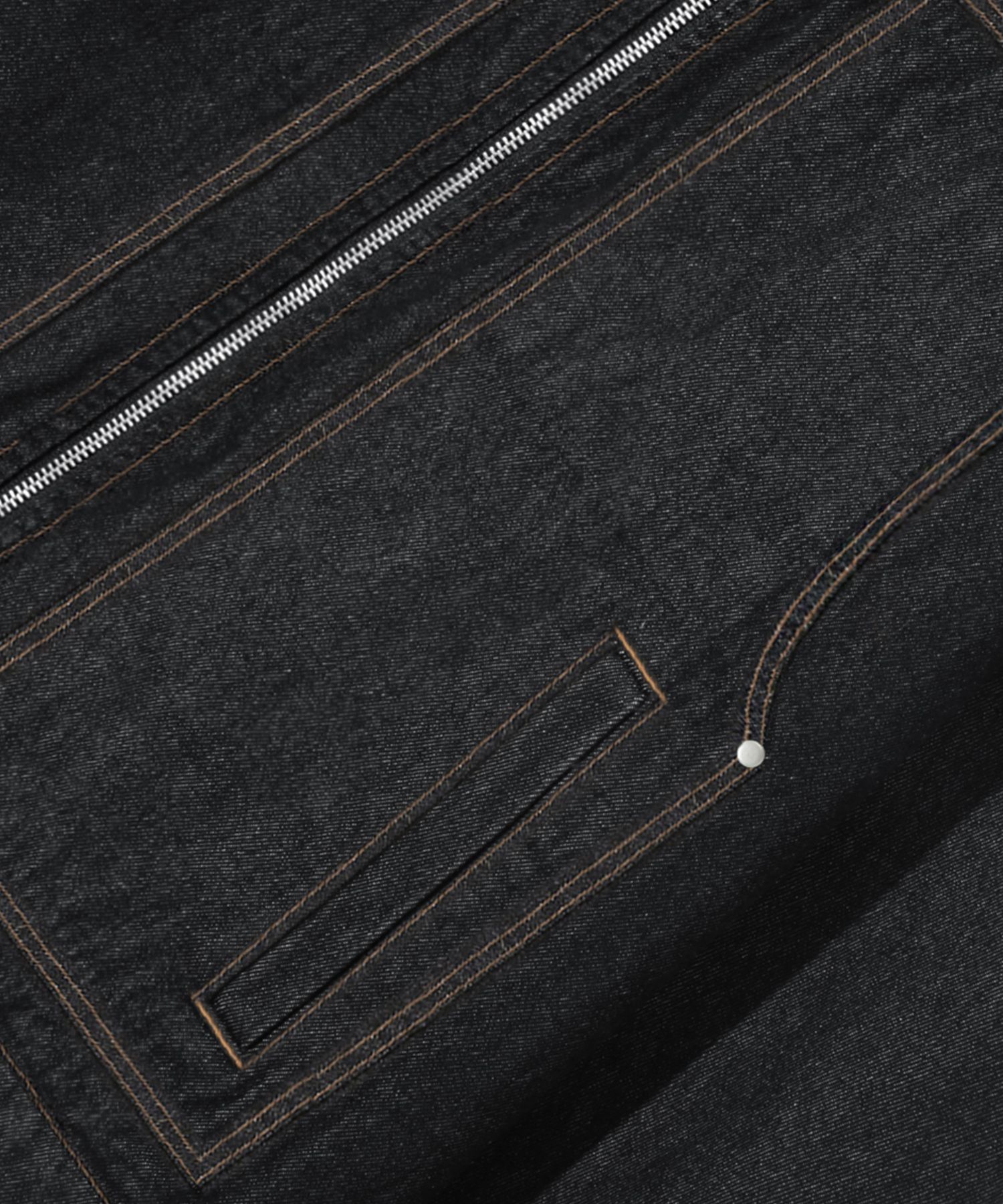 MUSINSA | TRILLION Corduroy Collar Denim Zip-Up Work Jacket