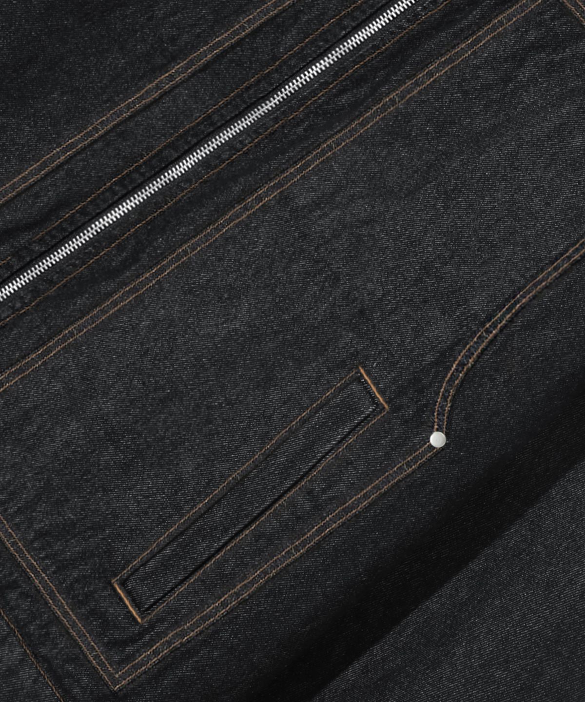 트릴리온(TRILLION) 코듀로이 카라 데님 집업 워크 자켓 (BLACK)
