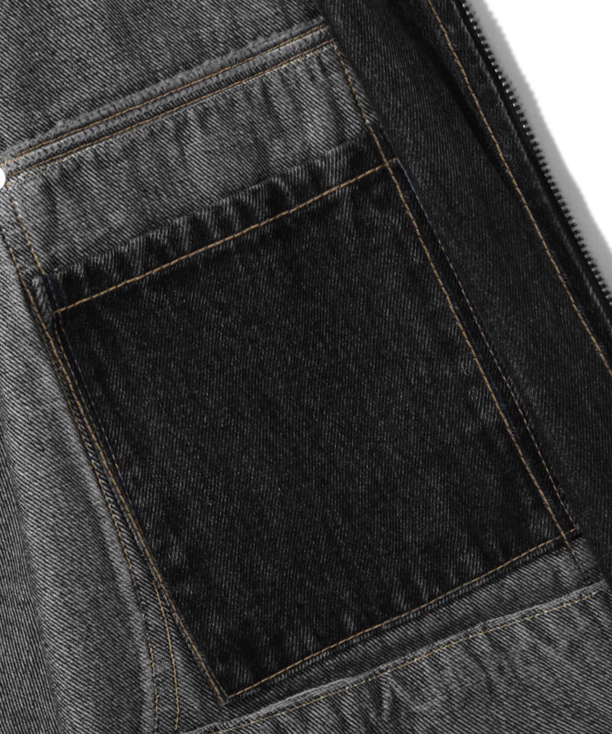 트릴리온(TRILLION) 코듀로이 카라 데님 집업 워크 자켓 (BLACK)