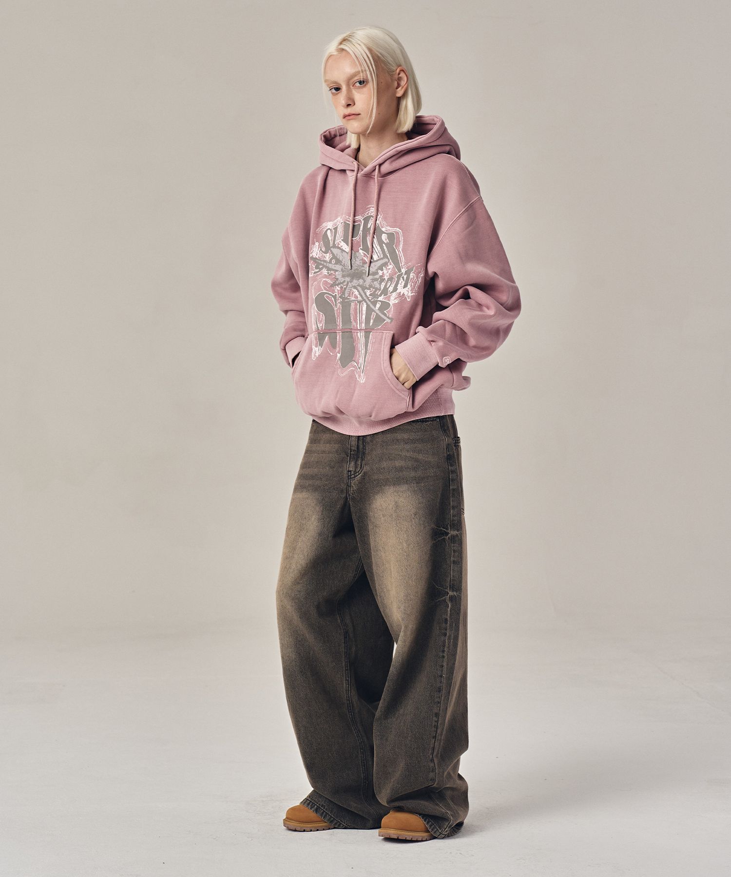 ◆SUPERSUB◆ Domingo washed wide denim pants washed blue WE DOMINGO WASHING WIDE DENIM PANTS - WASHED BLUE - SUPERSUB