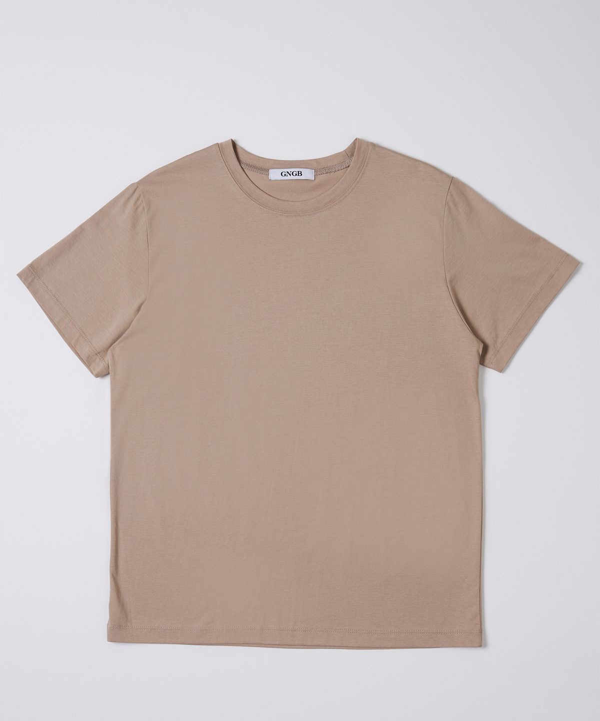 지앤지비(GNGB) 실키 라운드 반팔 티셔츠_Beige
