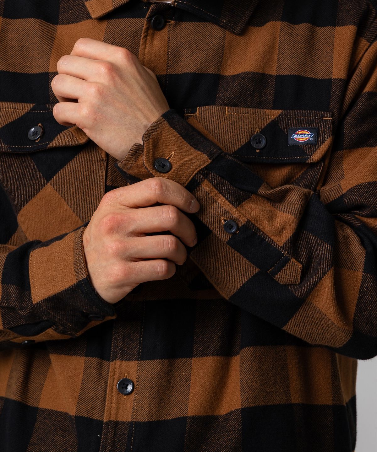 디키즈(DICKIES) 새크라멘토 체크 셔츠 Brown