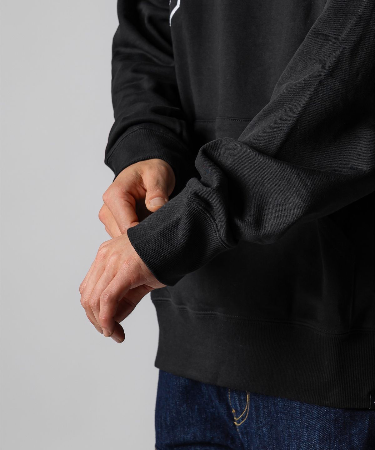 디키즈(DICKIES) 아치 로고 오버핏 후드 Black