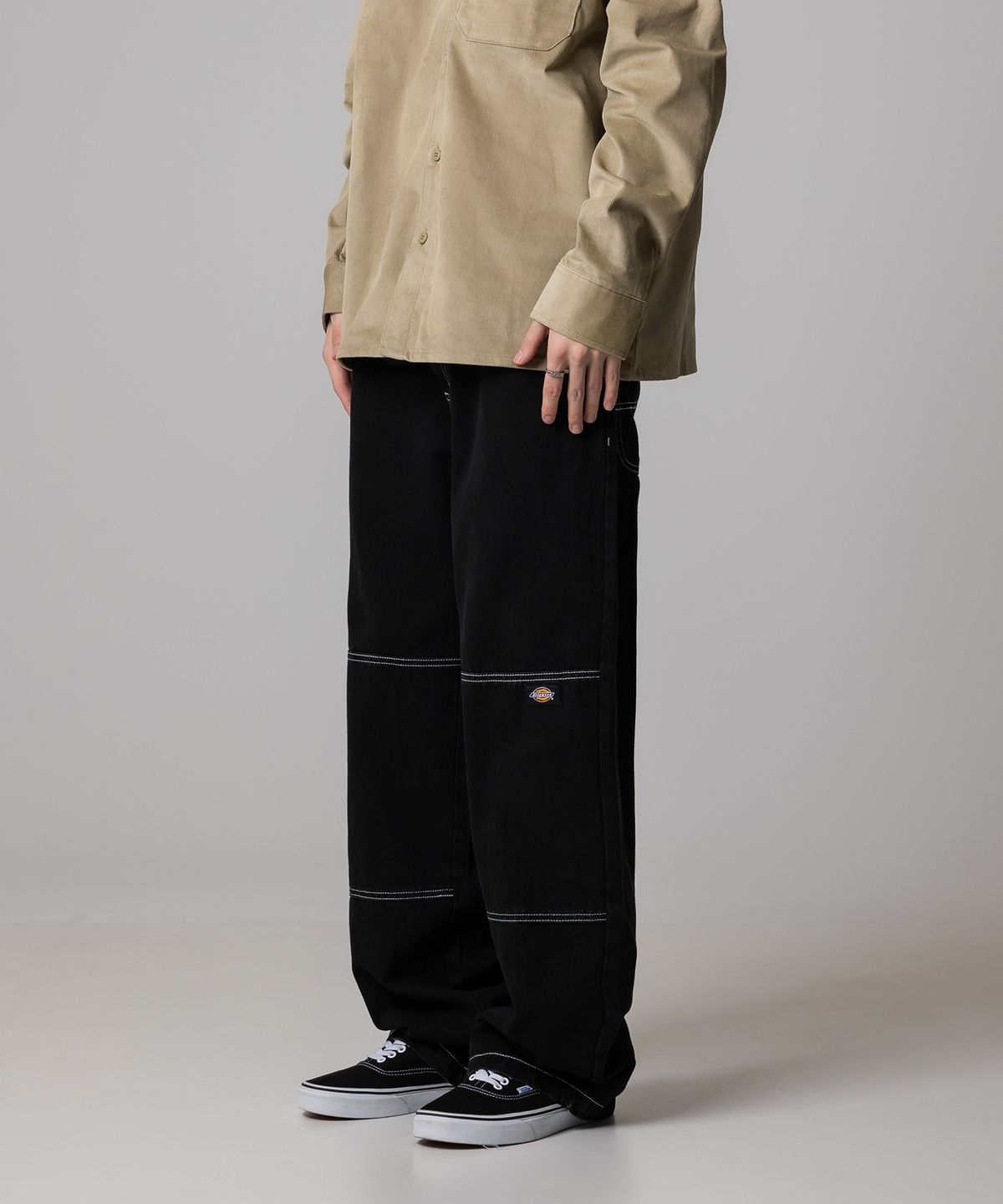디키즈(DICKIES) 더블니 85283 루즈핏 데님팬츠 Black