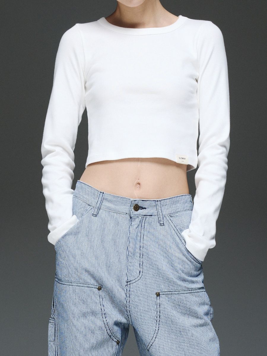 MUSINSA公式 | GLOWNY G COMFORT LONG SLEEVE (WHITE)
