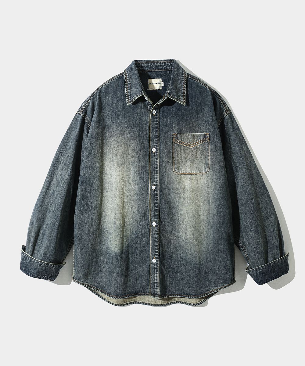 【DIMITRI BLACK】 ASI Essential Bio-Washing Denim Shirt MUSINSA | DIMITRI BLACK ASI Essential Biowashed Denim