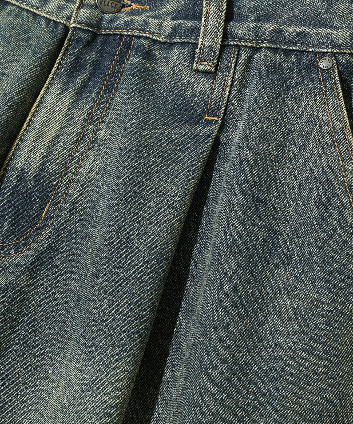 디미트리블랙(DIMITRI BLACK) ASI 에센셜 원턱 와이드 데님 팬츠_더스트 인디고
