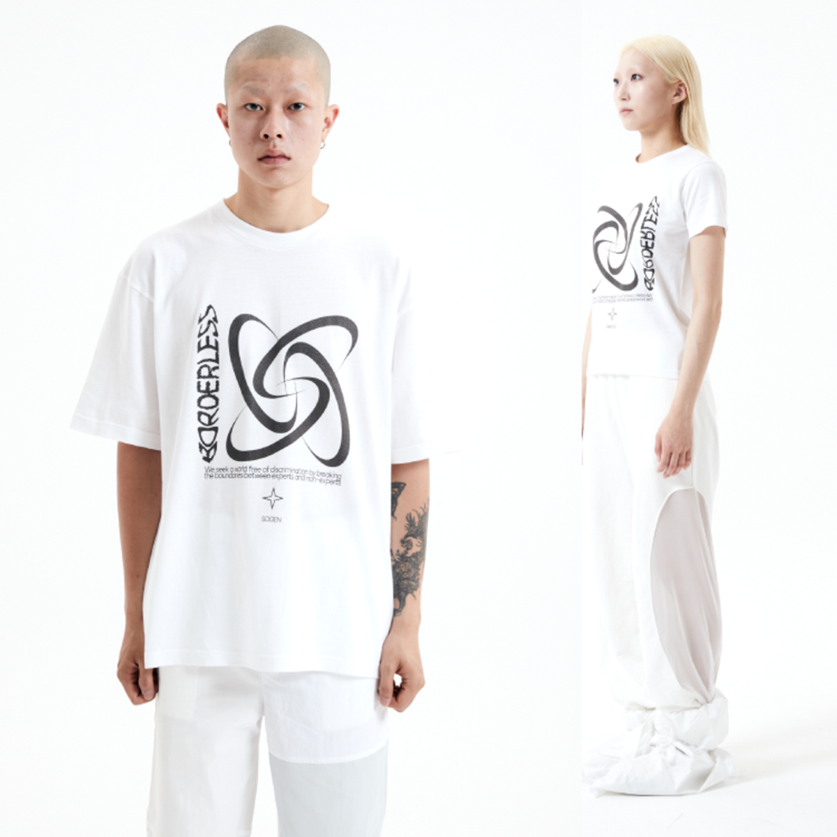 소겐(SOGEN) BORDERLESS LOGO T-SHIRTS WHITE (2 SIZE)