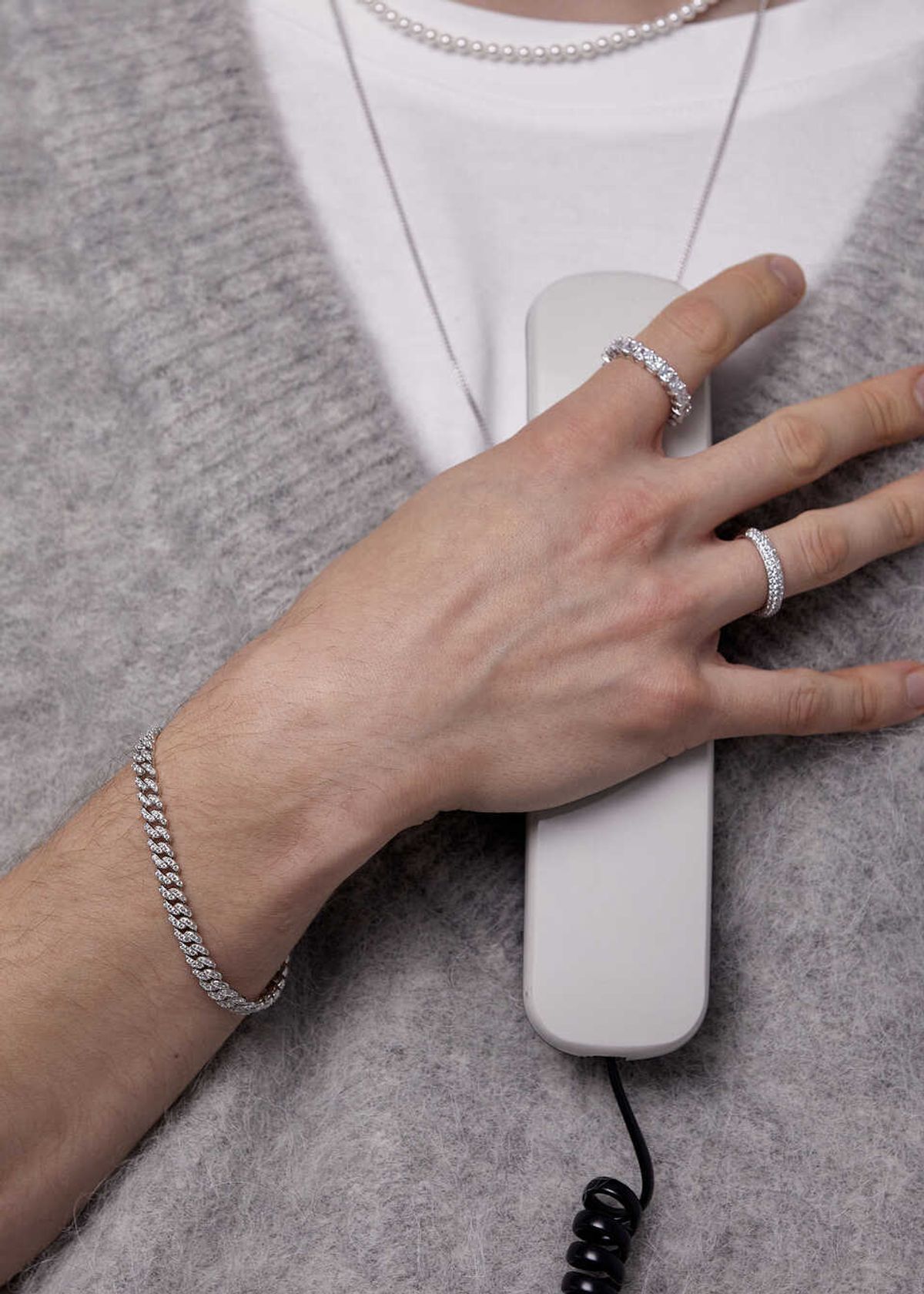 아논(ANON) Pave Chain Bracelet