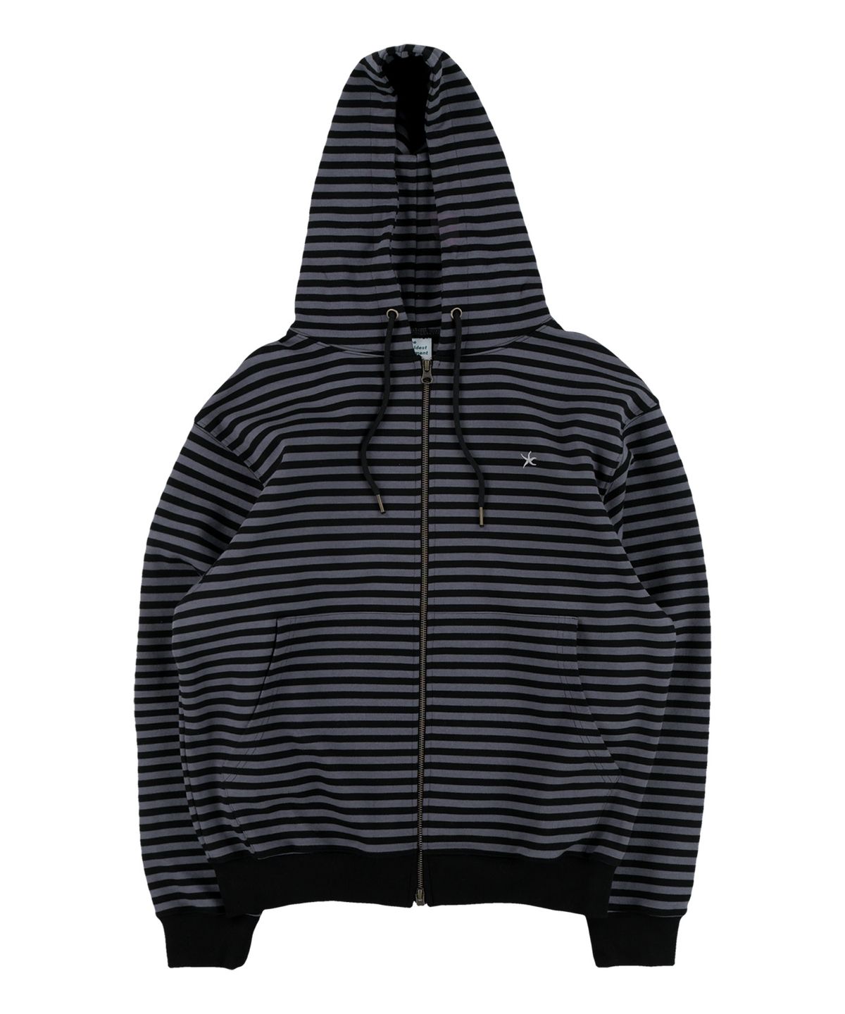더콜디스트모먼트(THE COLDEST MOMENT) TCM stripe hooded zip-up (charcoal/black)