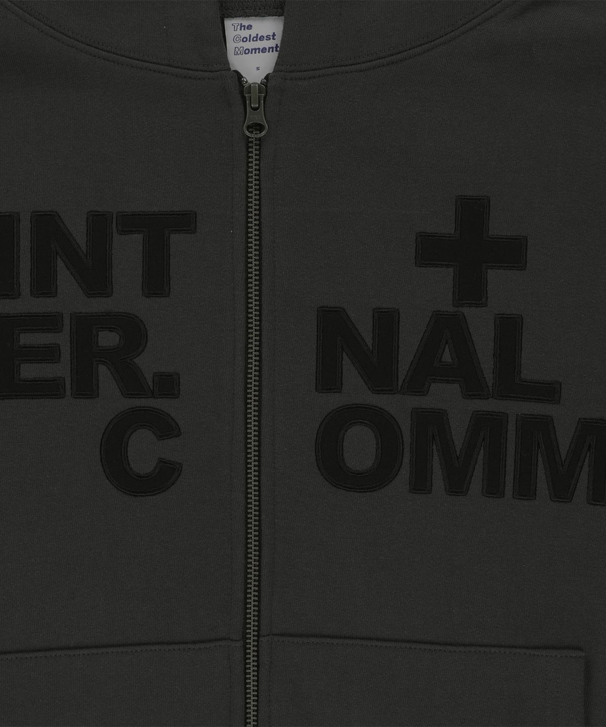 더콜디스트모먼트(THE COLDEST MOMENT) TCM internal hooded zip-up (charcoal)