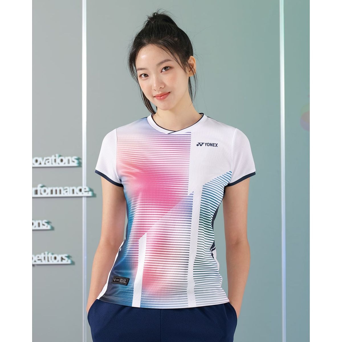 요넥스(YONEX) 243TS024F 화이트 여성용 액티브 무드 게임웨어