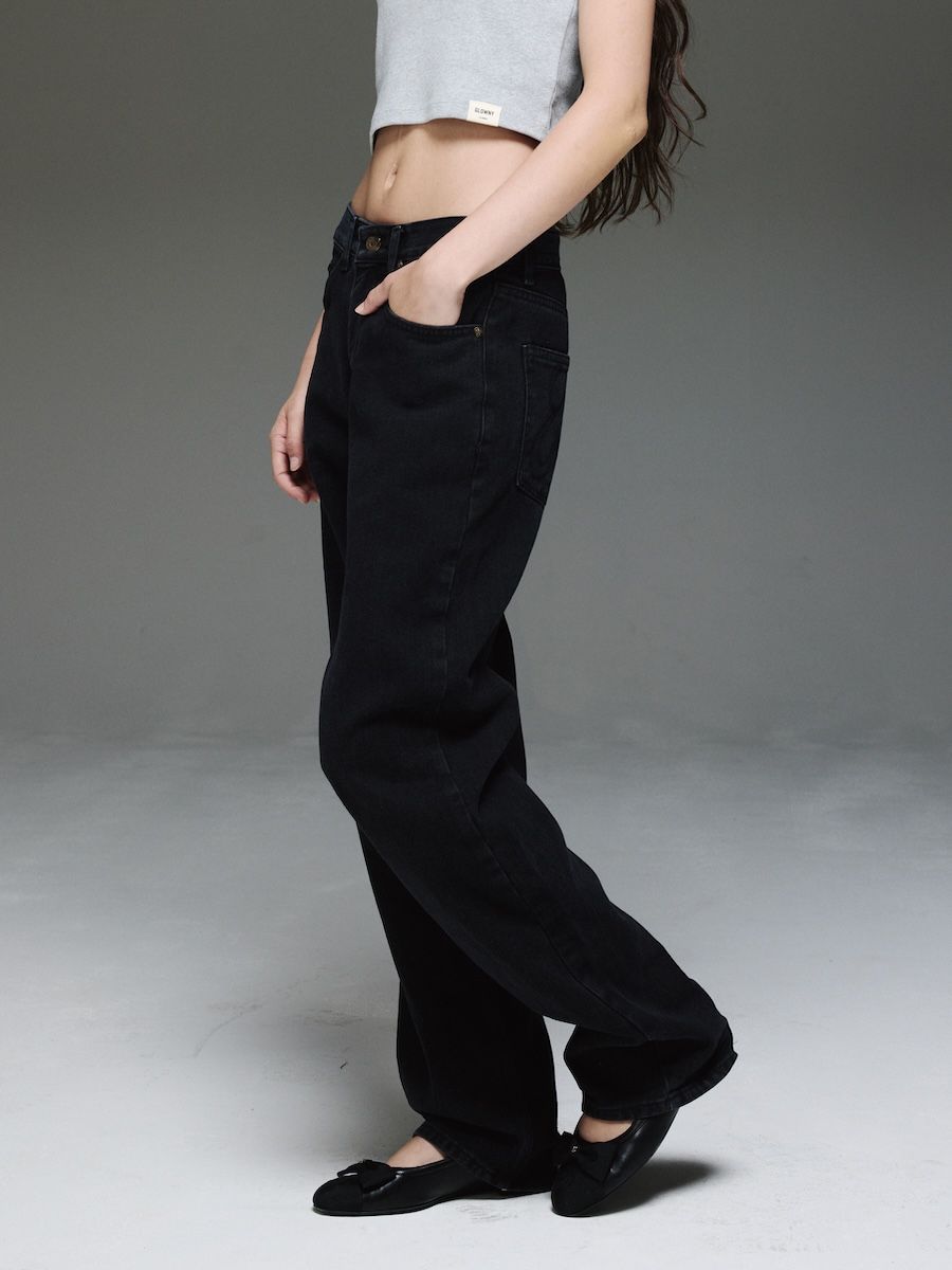 MUSINSA | GLOWNY THE JANE JEANS (BLACK)