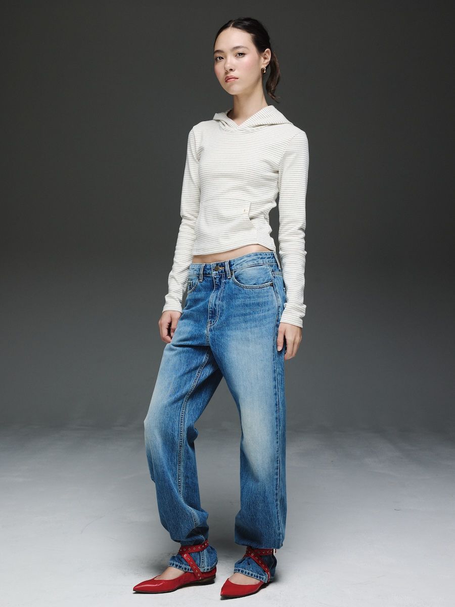 ◆GLOWNY◆ THE EMMA JEANS BLUE GY24CLBJS003BL MUSINSA | GLOWNY THE EMMA JEANS (BLUE)