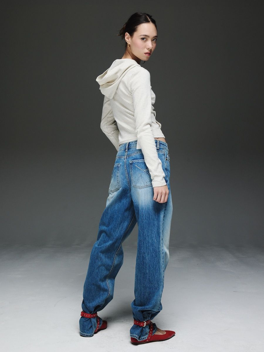 ★ GLOWNY★ THE EMMA JEANS HERITAGE BLUE GC25SSJS003HB MUSINSA | GLOWNY THE EMMA JEANS (BLUE)