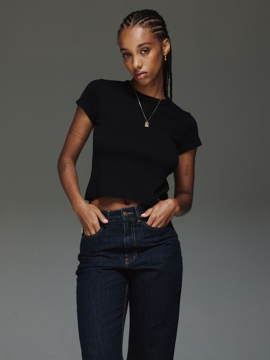 MUSINSA | GLOWNY THE EMMA JEANS (DEEP BLUE)