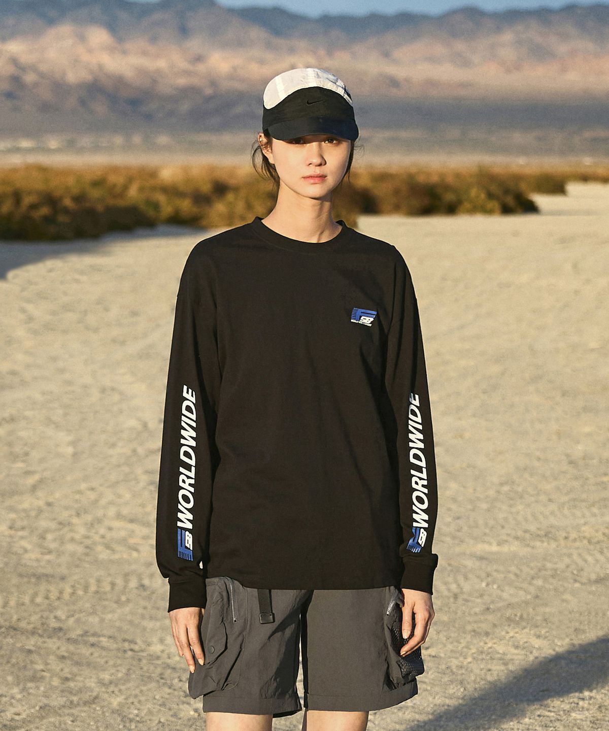 플루크(FLUKE) FSB 크랙 나염 긴팔 티셔츠 블랙 FLT125