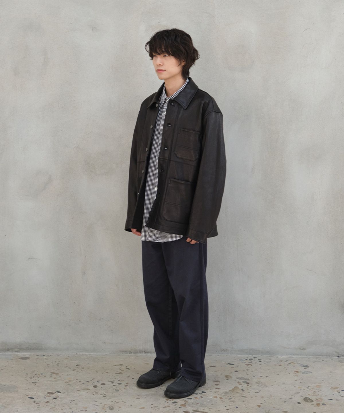 홀리선(HORLISUN) Arcadia Leather Work Jacket Black