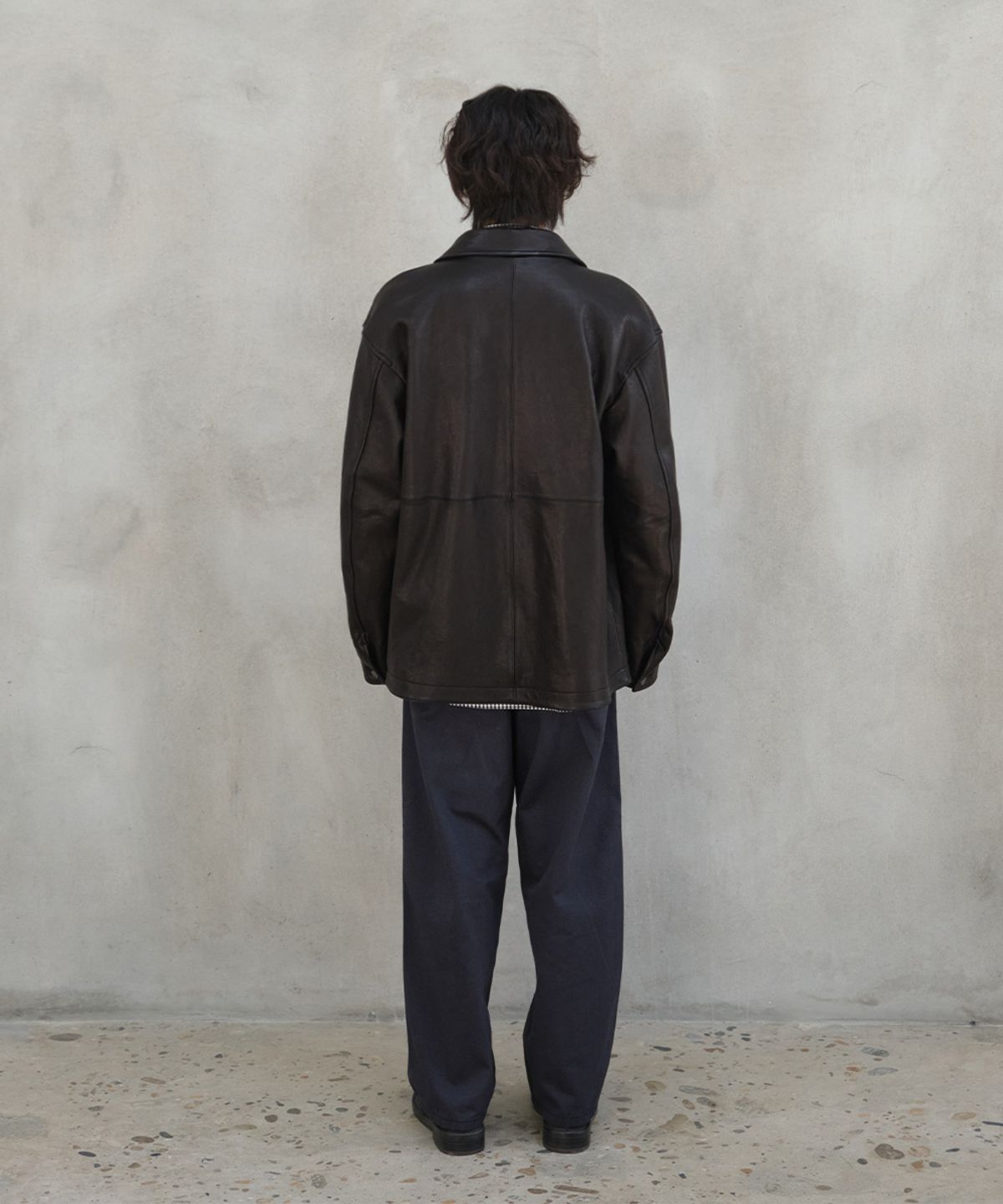 홀리선(HORLISUN) Arcadia Leather Work Jacket Black