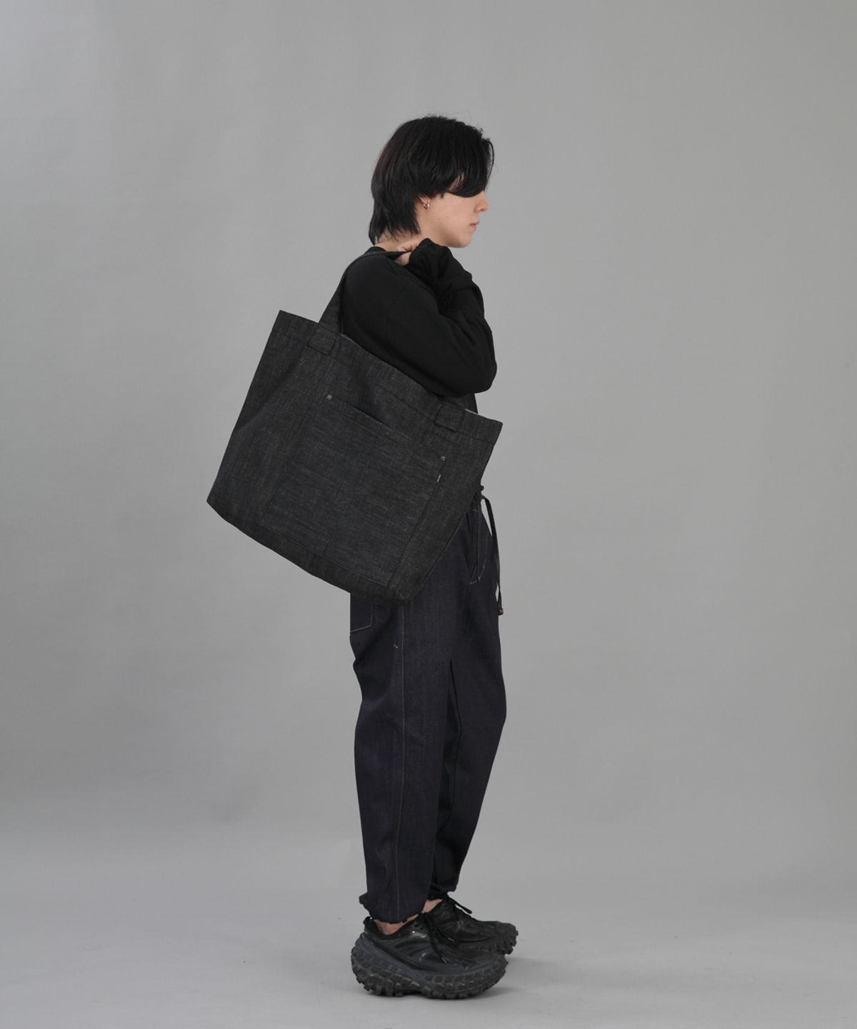 세인트크루(SAINTCREW) 리벳픽스 카고포켓 빅에코백 RC-133 데님블랙 BKS