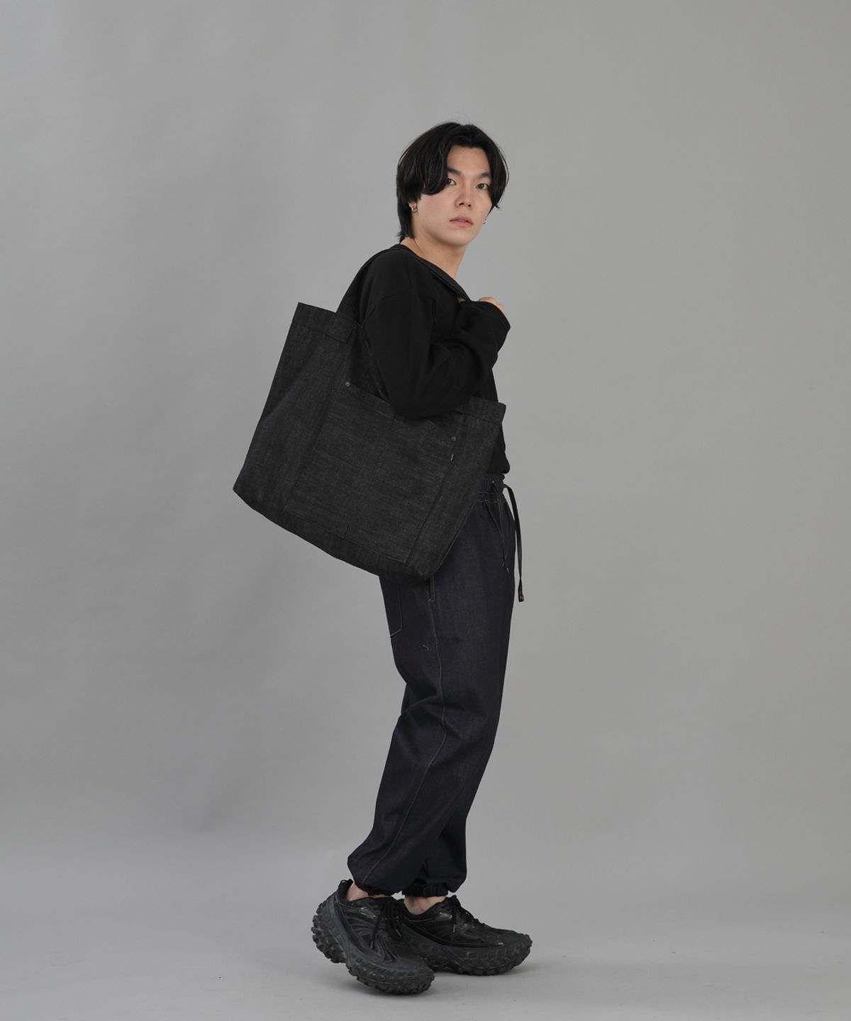 세인트크루(SAINTCREW) 리벳픽스 카고포켓 빅에코백 RC-133 데님블랙 BKS
