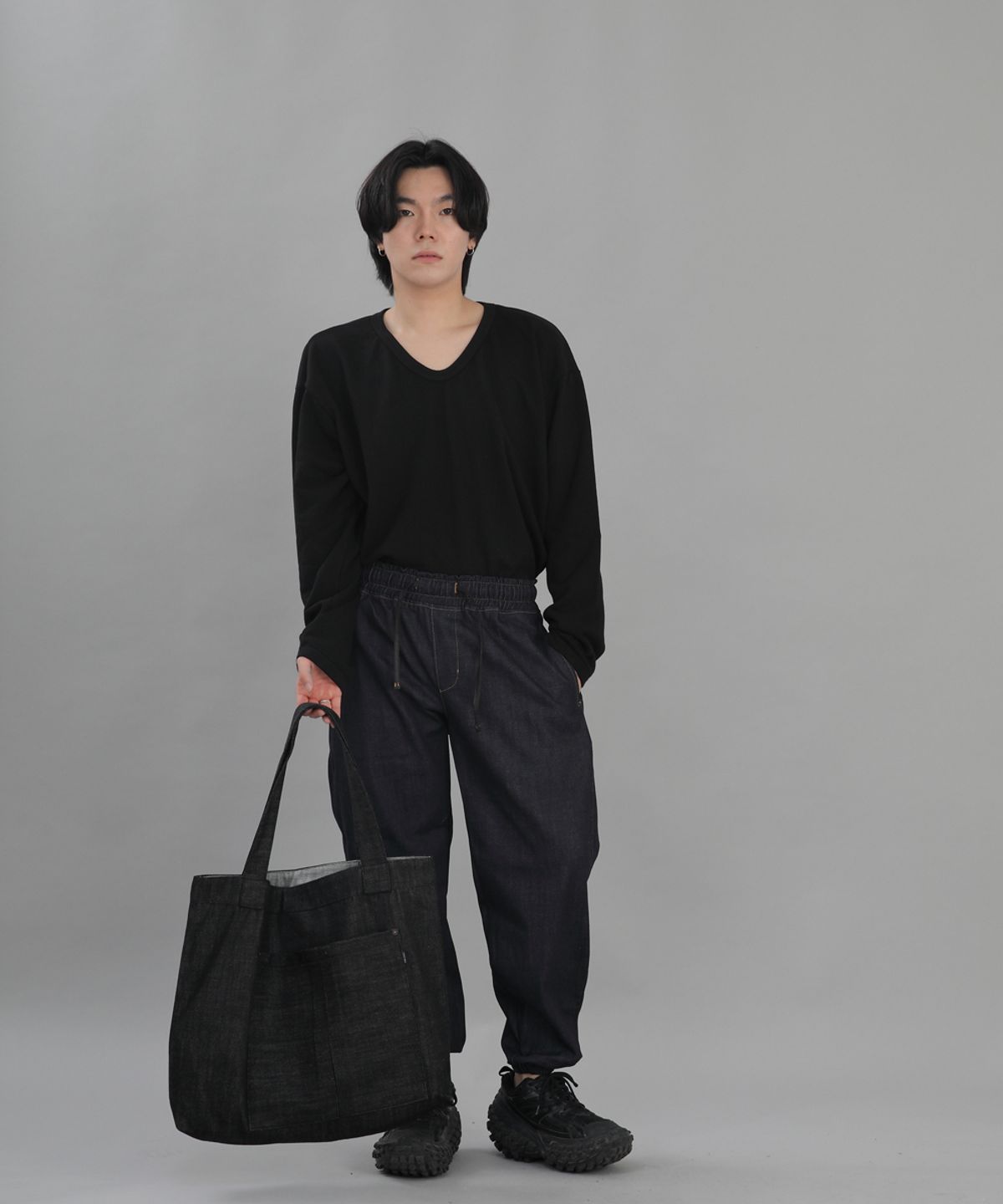 세인트크루(SAINTCREW) 리벳픽스 카고포켓 빅에코백 RC-133 데님블랙 BKS