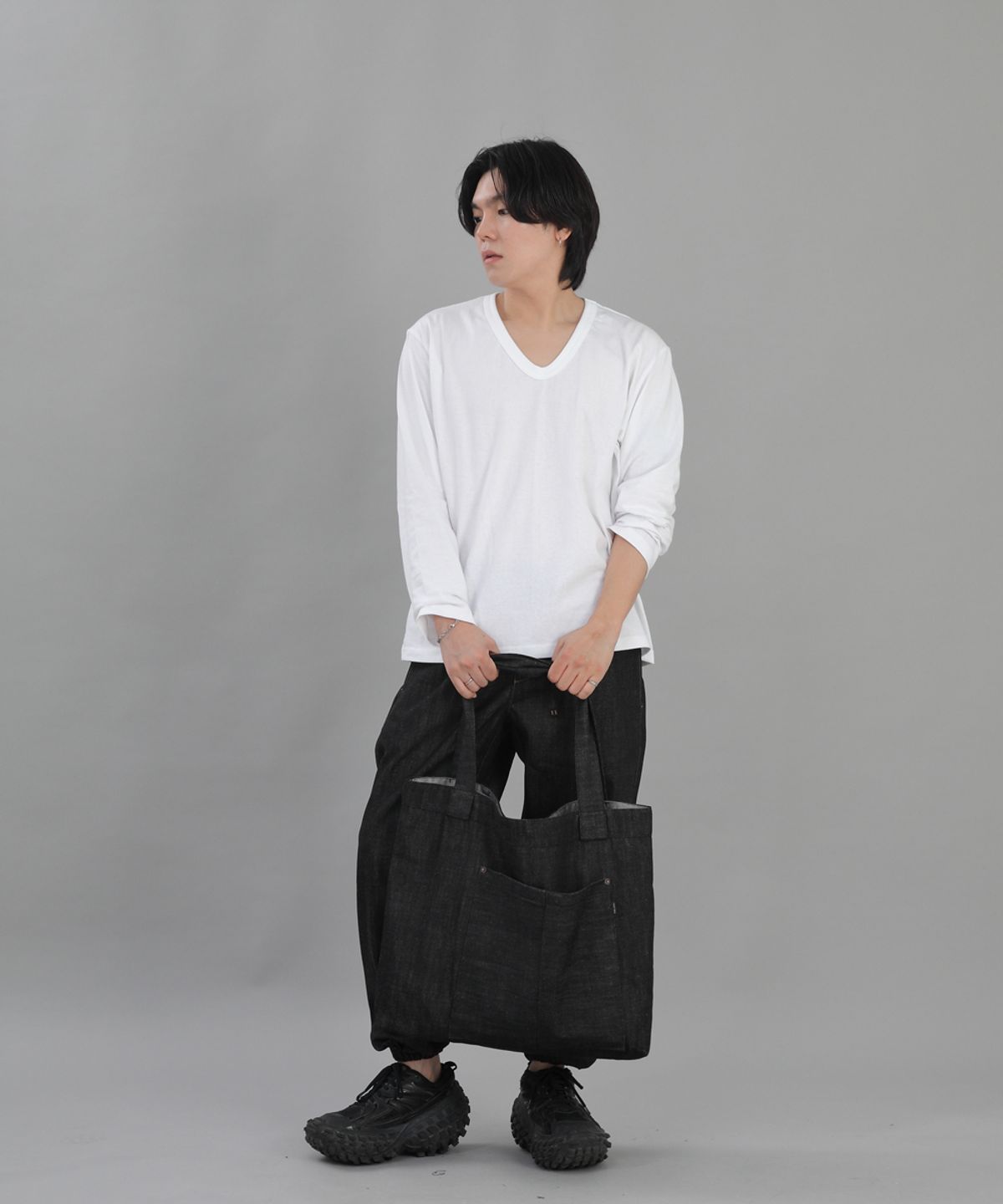 세인트크루(SAINTCREW) 리벳픽스 카고포켓 빅에코백 RC-133 데님블랙 BKS