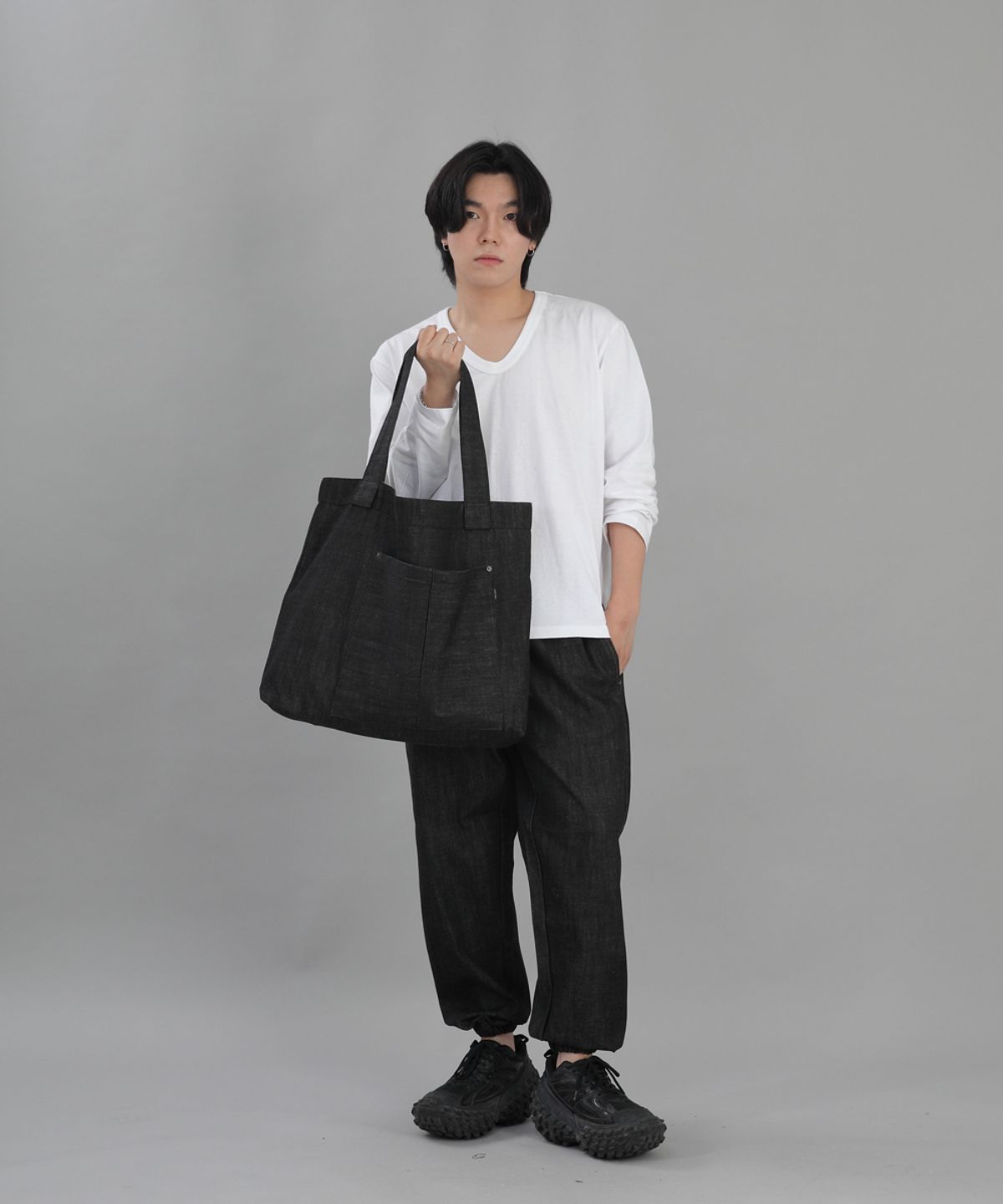 세인트크루(SAINTCREW) 리벳픽스 카고포켓 빅에코백 RC-133 데님블랙 BKS